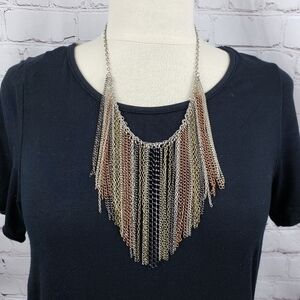 Multi Chain Fringe Rocker Boho Rockabilly Necklace